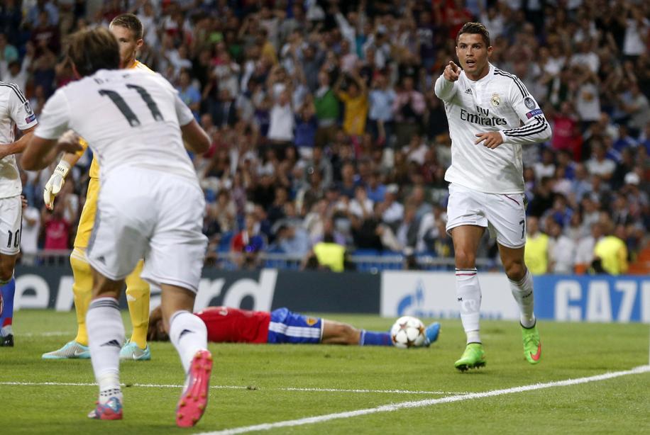 Cristiano Ronaldo comemora um dos gols do Real Madrid contra o Basel | Reuters