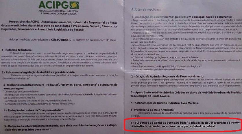 Folheto da ACIPG | Reprodução