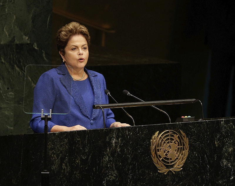 Presidente Dilma Rousseff discursa durante a abertura da 69ª Assembleia Geral das Nações Unidas | EFE/Andrew Gombert
