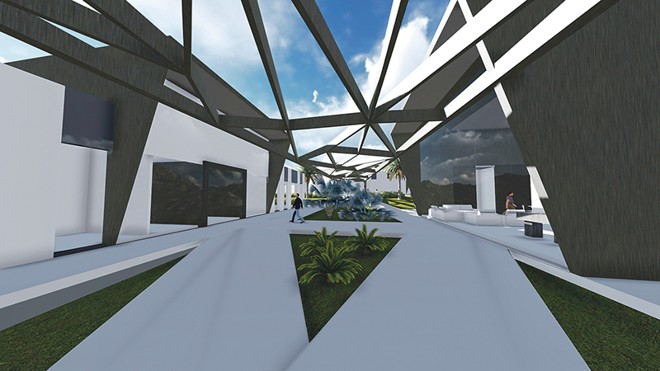 Projeto da arquiteta Elaine Zanon: inspiração nas estruturas geométricas da obra de Ito |