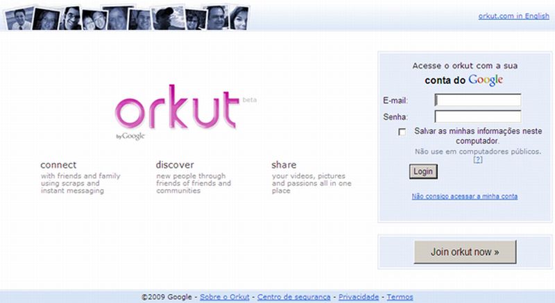 Criada em 2004 pelo turco Orkut Buyuykotten, a rede social foi popular até 2011 | Reprodução.