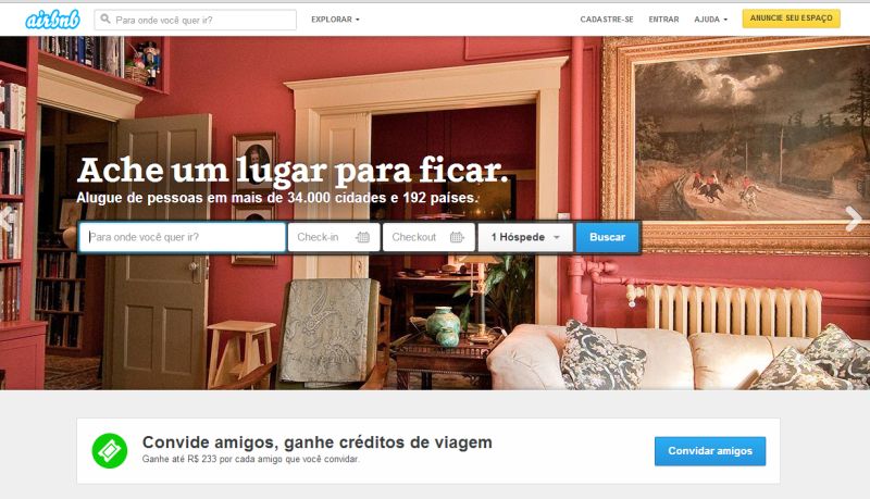 A Airbnb se tornou uma das empresas iniciantes mais bem sucedidas do Vale do Silício em cinco anos. | Airbnb/Reprodução