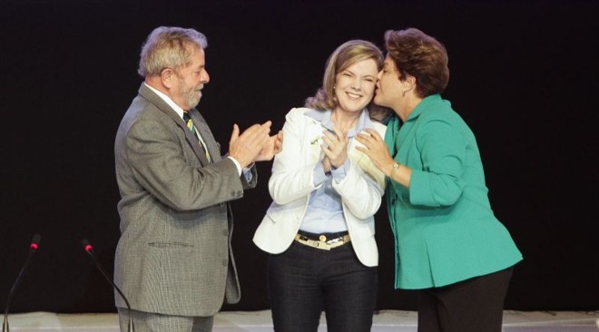 Lula, Gleisi Hoffmann e Dilma |