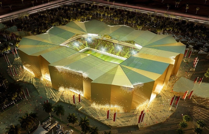 Projeto do estádio Umm Slal Stadium, que terá ar-condicionado para torcida suportar o forte calor do Catar na Copa de 2022 | Divulgação