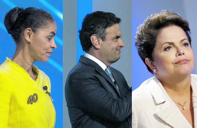 Marina se tornou alvo de Aécio e Dilma desde que as primeiras pesquisas foram divulgadas | Antonio Lacerda/EFE; Ricardo Moraes/Reuters