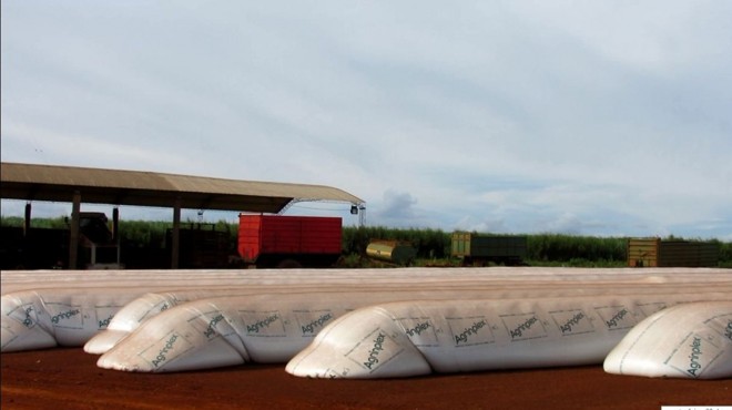 Vendas paradas -- Os silos-bolsas são cada vez mais utilizados no Paraguai. Além de guardar milho para silagem, os agricultores adiam vendas e ainda estocam cereal do último inverno. As vendas antecipadas da soja que será colhida daqui dois meses estão praticamente paradas | 