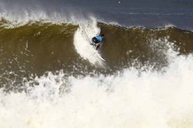 Portugês Nicolau von Rupp, que disputou a etapa do Mundial de surfe em casa |