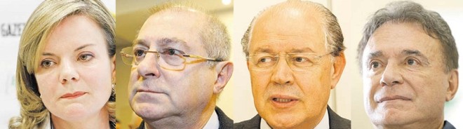 Gleisi: denúncia de que recebeu R$ 1 milhão ; Paulo Bernardo: marido de Gleisi é citado ; Hauly: convocado por ser de Londrina ; Alvaro Dias: outro