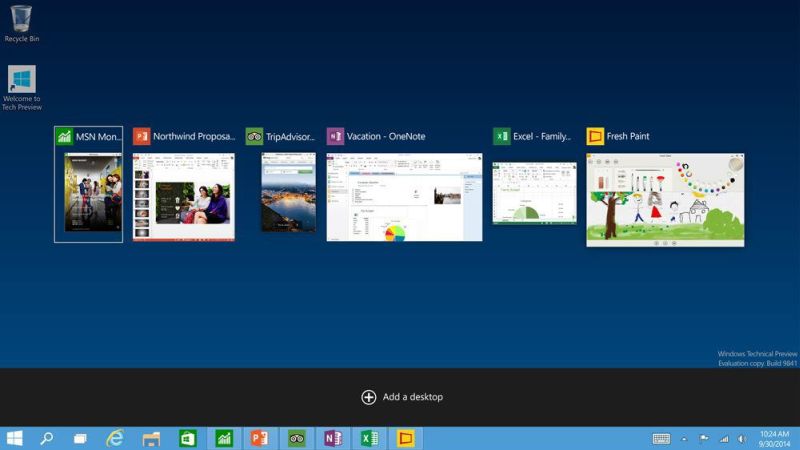 Captura de tela do novo Windows 10, cedida pela Microsoft: sistema tem o retorno do menu Iniciar | Divulgação/Microsoft.