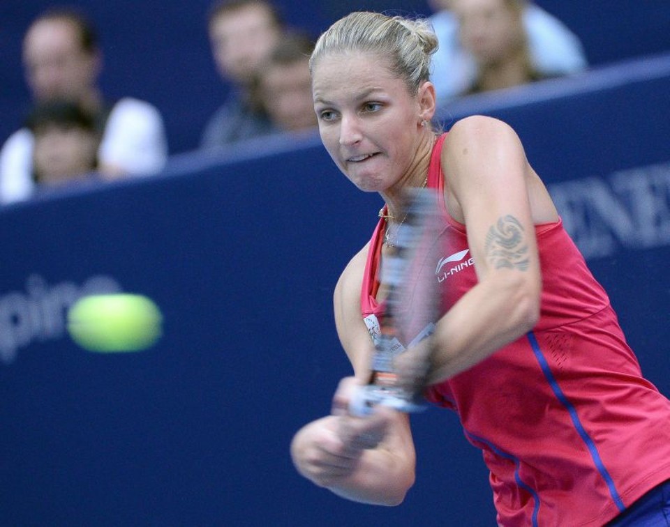 A tenista checa Karolina Pliskova durante final contra a italiana Camila Giorgi | EFE/EPA/BARBARA GINDL