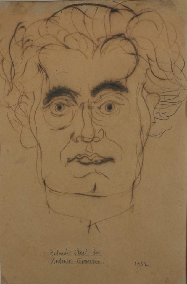 Retrato de Antonio Gramsci feito por Lívio Abramo pedia a libertação do intelectual | Reprodução/Lívio Abramo