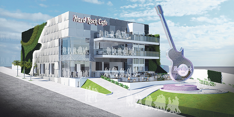 Em primeira mão, a coluna mostra a perspectiva da fachada do Hard Rock Café Curitiba, que tem previsão de inauguração para dezembro, na Rua Comendador aAraújo, no Batel, na antiga churrascaria Grimpa | Divulgação