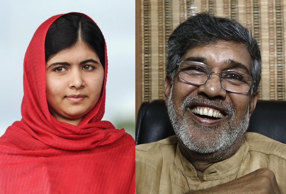 Malala e Satyarthi | EFE/Facundo Arrizabalaga e Reuters/Adnan Abidi