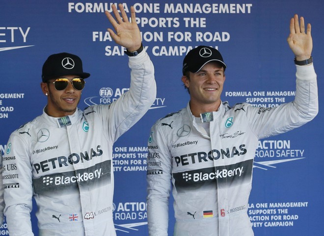 Concorrente de Hamilton na luta pelo título mundial, Rosberg não conseguiu acompanhar o ritmo do seu companheiro de Mercedes e precisou se contentar com a segunda posição no grid | REUTERS/Maxim Shemetov