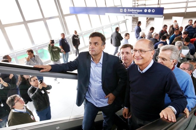 Aécio em São Paulo: estado é um dos que mais rejeitam a presidente. Por isso tende a ser uma das apostas do tucano |