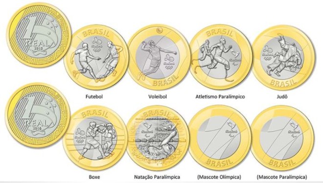 Moedas em homenagem à Olimpíada do Rio que serão postas em circulação | 