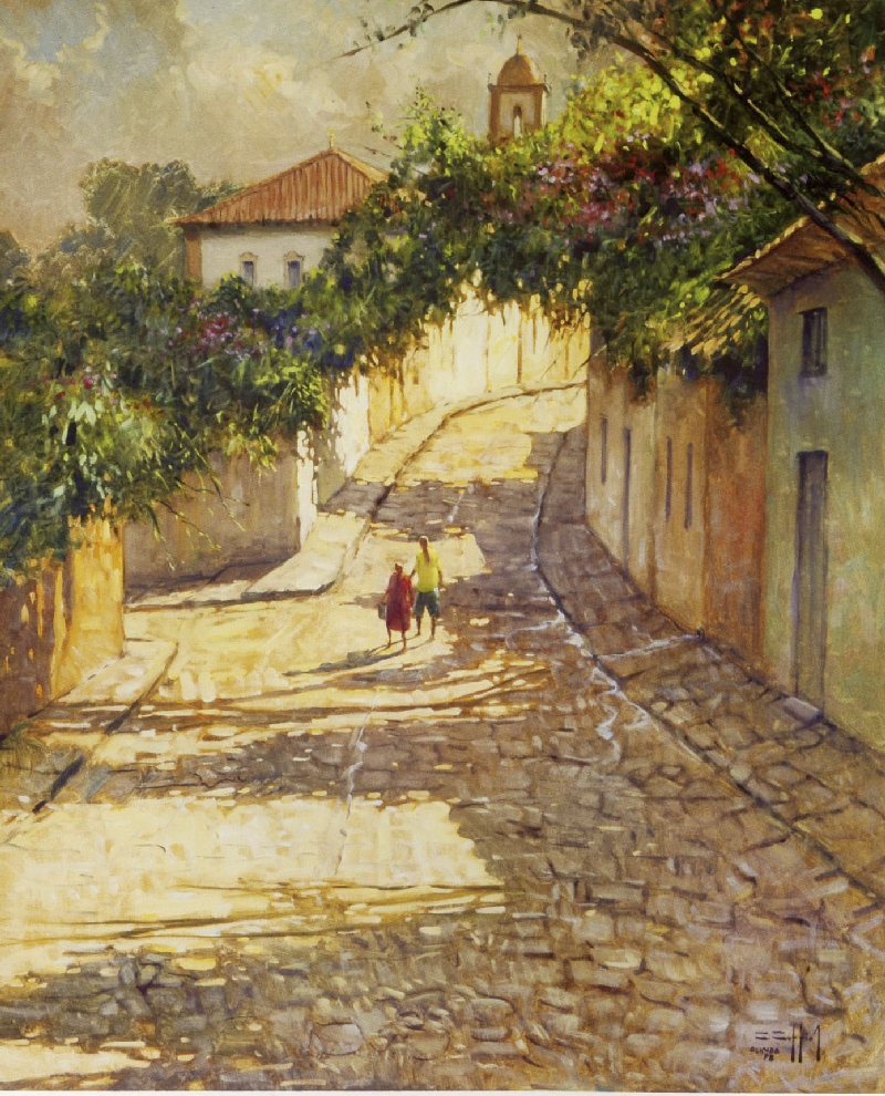 Ladeira de Olinda, de 2004: pintura in loco é marca do artista | Reprodução