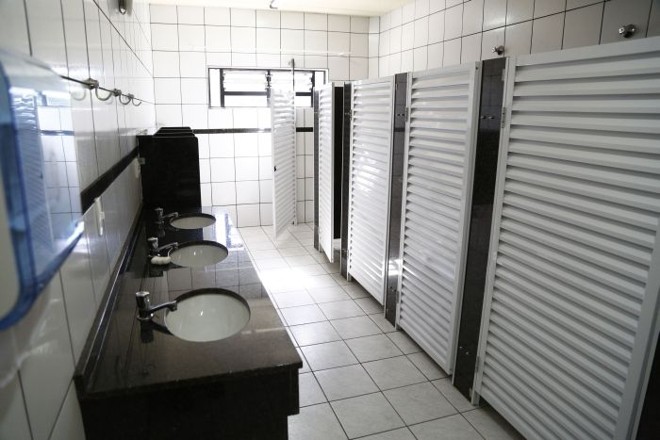 Vestiário do CT Barcelos, onde o Paraná vai treinar pelos próximos quatro anos |