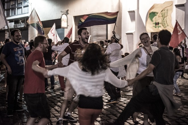 Clima era de festa pela vitória da petista | 