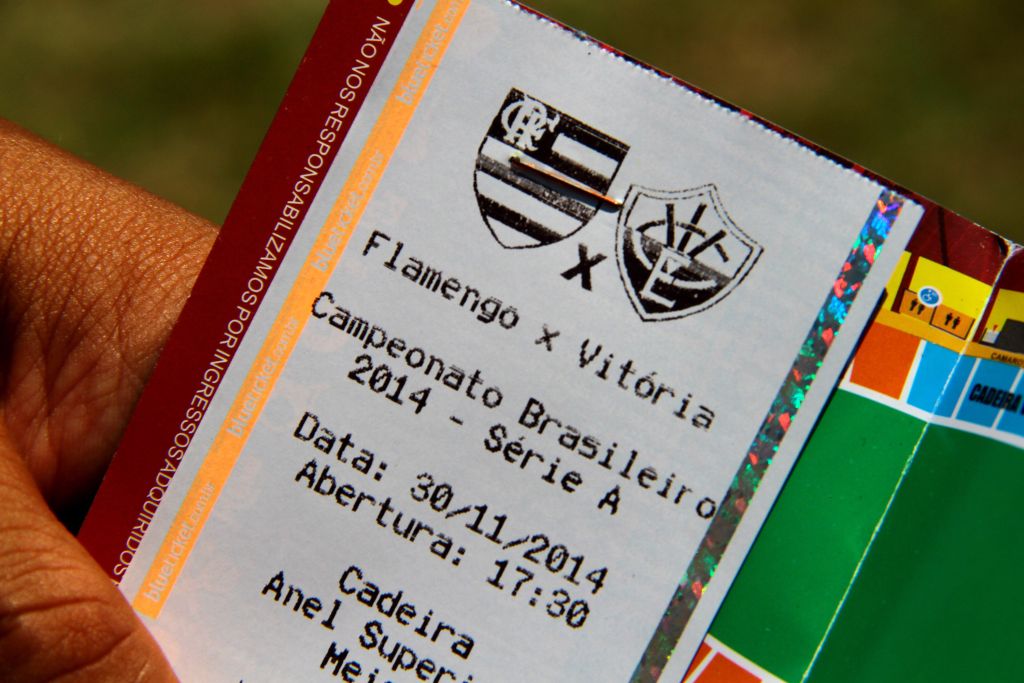 O ingresso traz escudo do Vitória que circula na internet no lugar da versão oficial. | Edmar Barros/ FuturaPress/ Folhapress