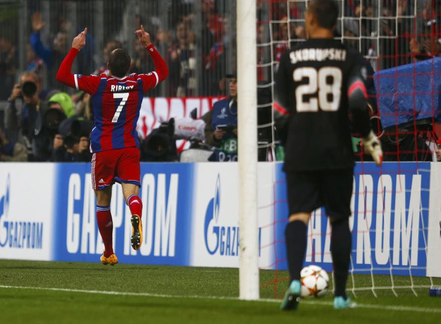 Ribery celebra o gol marcado contra a Roma | Reuters