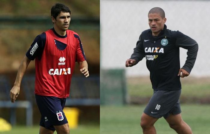 Lucio Flavio e Alex se uniram para criticar a diretoria do Paraná, que atrelou o pagamento de salários atrasados à permanência na Série B | Felipe Rosa / Tribuna do Paraná e Aniele Nascimento