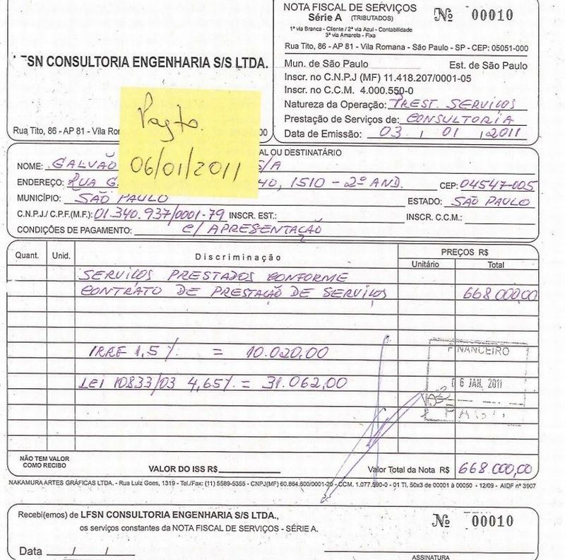 A empreiteira anexou a processo comprovantes de pagamentos a empresa de consultoria sob pena de retaliação | Justiça Federal / Divulgação