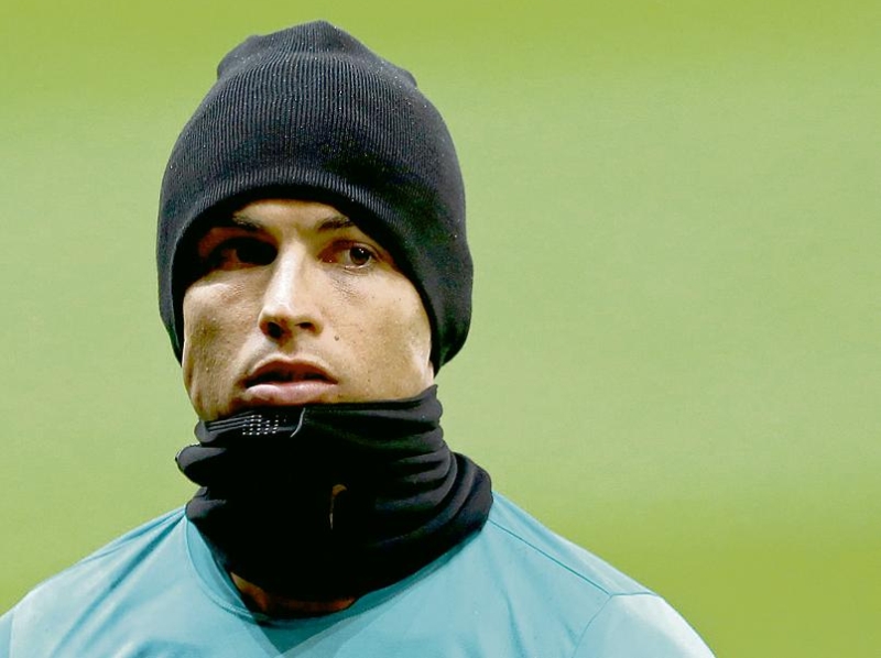Cristiano Ronaldo durante treino de reconhecimento do Old Trafford, em Manchester | José Sena Goulão/EFE