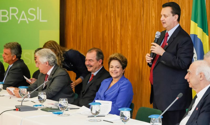 A presidente Dilma Rousseff participou de um evento no Palácio do Planalto que reuniu a cúpula do PSD em ato de apoio ao seu segundo mandato | Roberto Stuckert Filho / Presidência da República / Divulgação