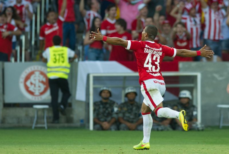 Taiberson, ex-Atlético, fez o primeiro gol do Internacional contra o Palmeiras. | Alexandre Lops/ Internacional