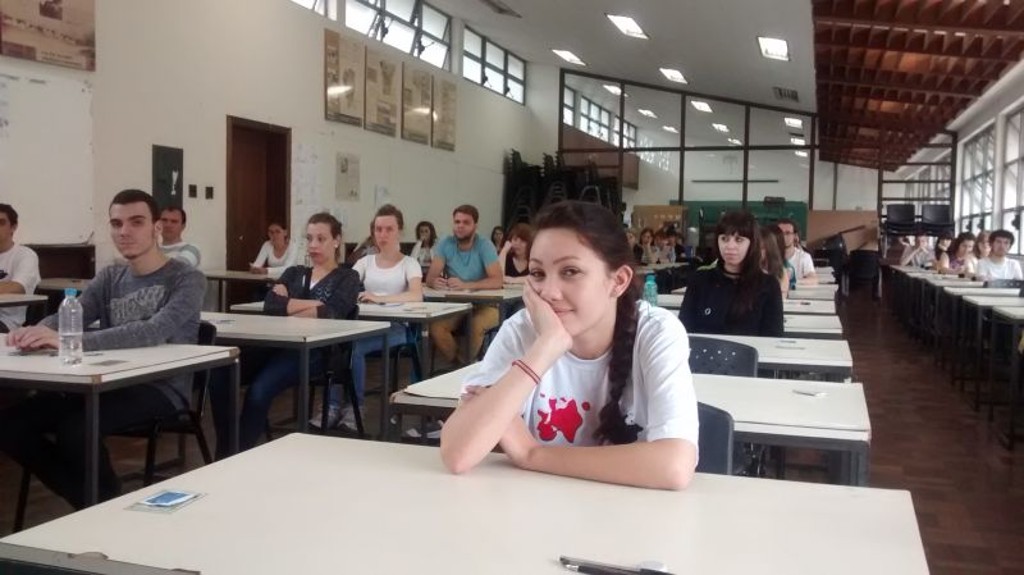 Candidata aguardava o início da prova