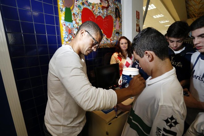 Alex durante visita ao Colégio Santa Maria |