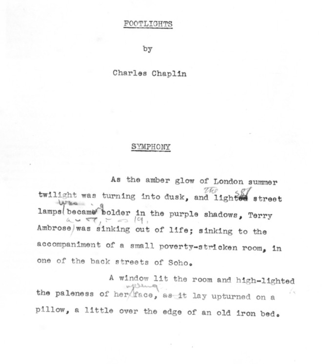 Footlights: trecho do romance original Luzes da Ribalta |