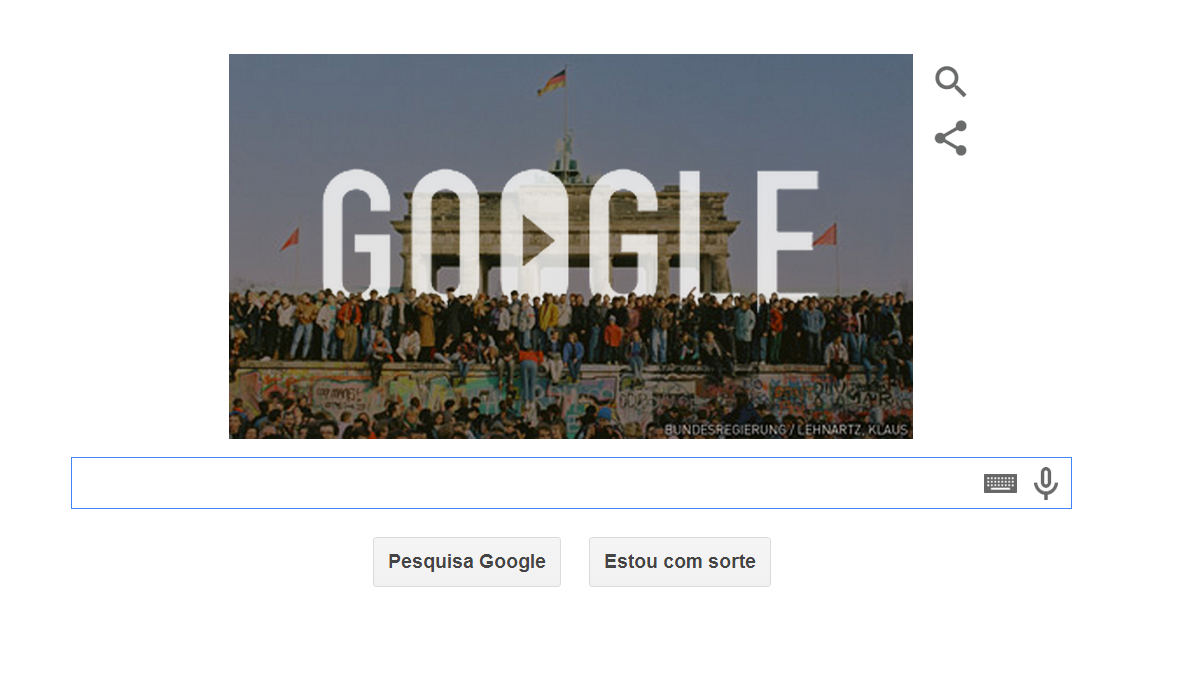 Google homenageia aniversário de 25 anos da queda do Muro de Berlim | Reprodução