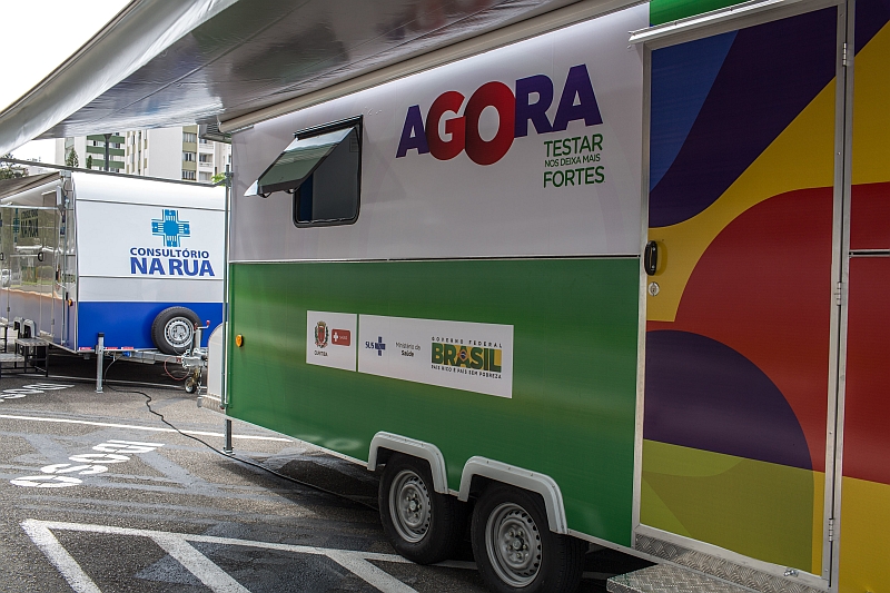 Programa conta com dois trailers com testes rápidos, cujos resultados saem em 20 minutos | SMCS / Divulgação