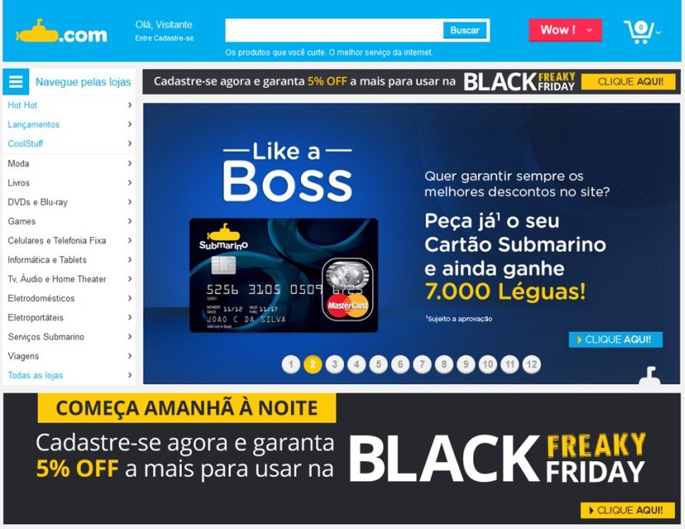 Em 2013,o Submarino foi uma das lojas eletrônicas mais apontadas nas denúncias dos consumidores. | Reprodução