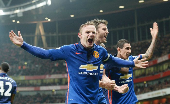 Rooney fez boa jogada para marcar na vitória do Manchester contra o Arsenal | EFE