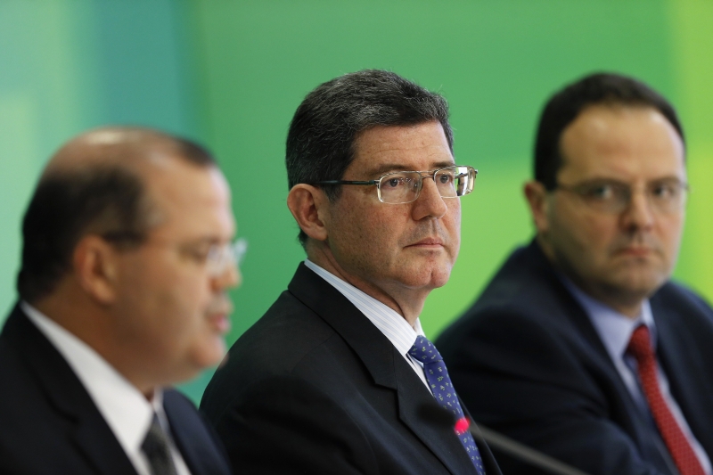 O presidente do BC, Alexandre Tombini, e os ministros da Fazenda, Joaquim Levy, e do Planejamento, Nelson Barbosa: sintonia | Ueslei Marcelino/Reuters