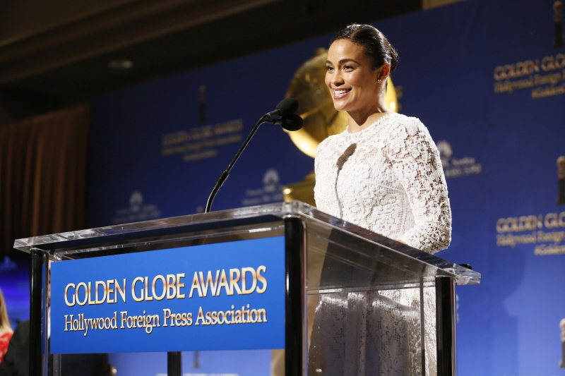 A atriz Paula Patton anuncia os indicados ao 72º Globo de Ouro, em Beverly Hills, na California. |