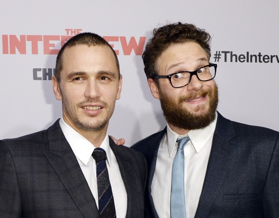 James Franco e Seth Rogen, protagonistas, roteiristas, diretores e produtores de "A Entrevista". | Reuters