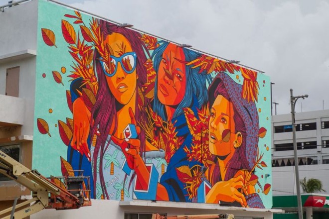 Mural do grupo brasileiro Bicicleta Sem Freio, em San Juan, Porto Rico | Bicicleta Sem Freio/ Divulgação