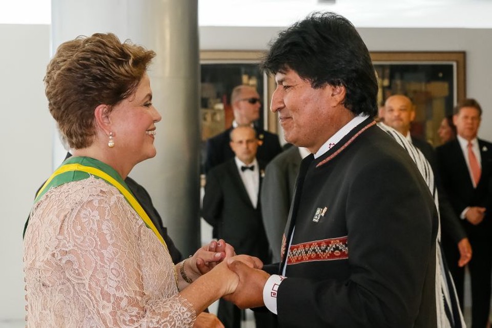 O presidente boliviano, Evo Morales, participou na cerimônia de posse para o segundo mandato da presidente Dilma Rousseff, em Brasília, no último dia 1º | Roberto Stuckert Filho / Presidência da República / Divulgação