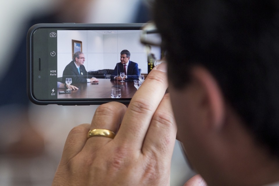 Cunha com Richa: o deputado tentou, mas o governador não declarou apoio formal à candidatura dele à presidência da Câmara Federal | Brunno Covello/gazeta do Povo