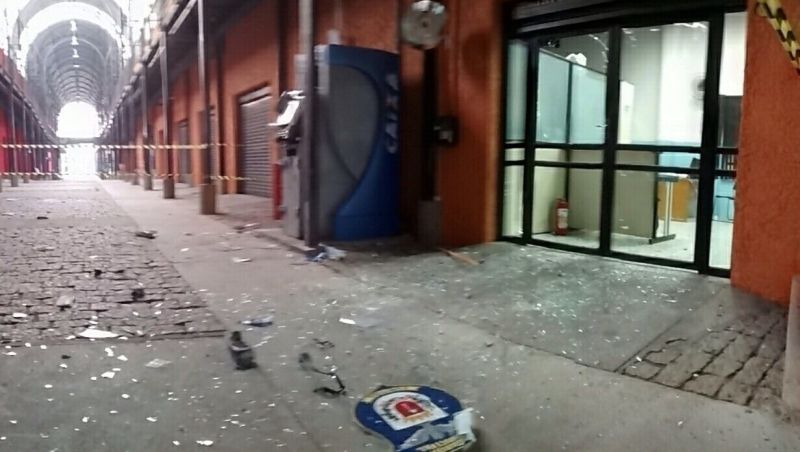 Detalhe dos estragos da explosão na Rua da Cidadania do Cajuru | Guarda Municipal de Curitiba/Divulgação