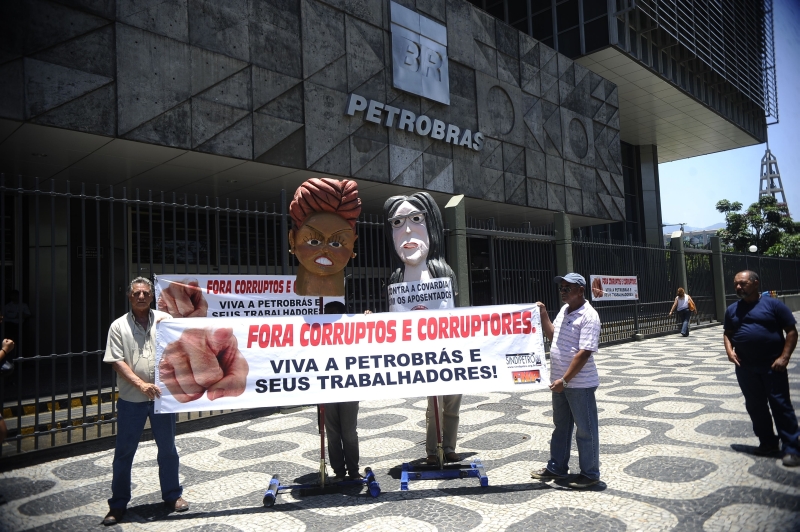 Sindicalistas protestaram em frente à sede da Petrobras contra a demora nos pagamentos | Tomaz Silva/Abr