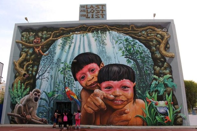 Obra do artista WD, em Atenas, na Grécia | 