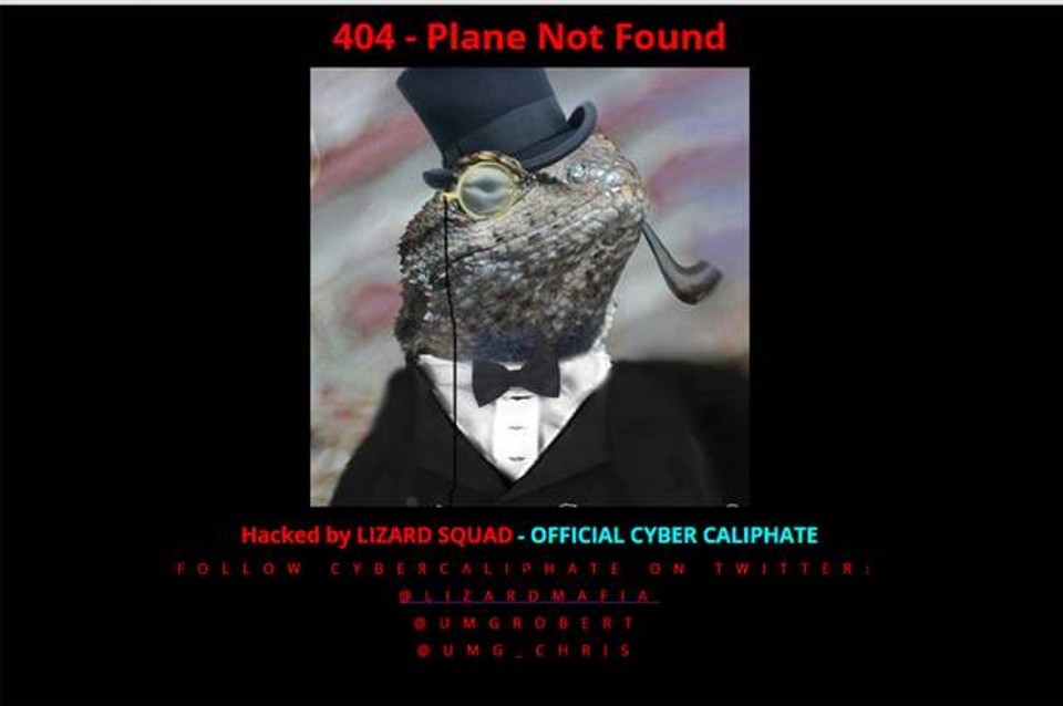 Mensagem colocada por hackers no site da Malaysia Airlines | Reprodução