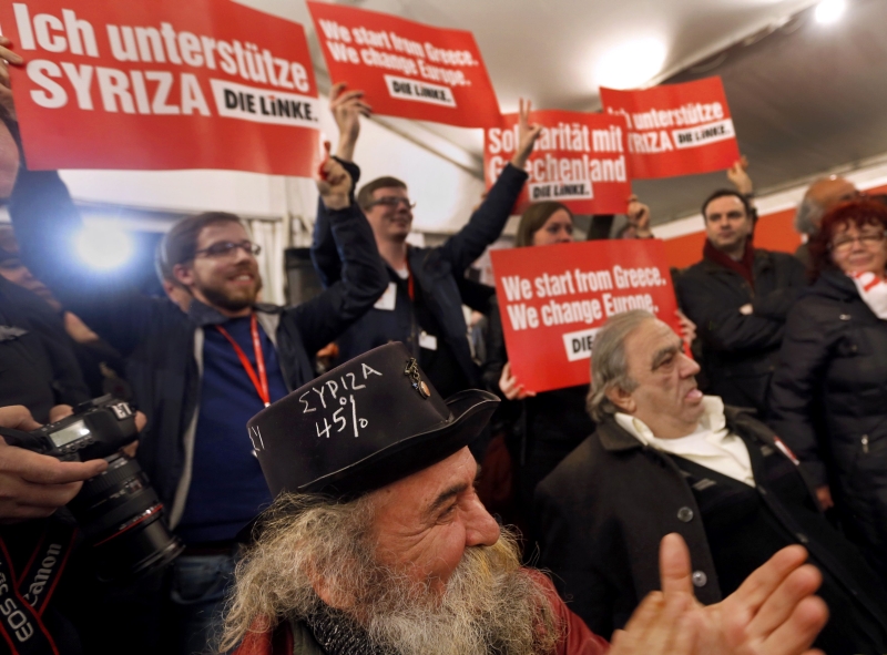 Militantes do Syriza comemoram vitória nas eleições gregas | Marko Djuric/Reuters