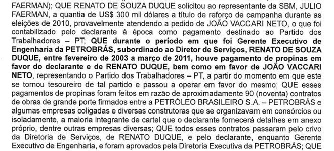 Veja trecho do depoimento de Barusco | 