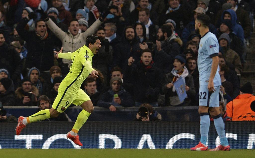 Suárez garantiu a vitória do Barça contra o Manchester City | Peter Powell/EFE